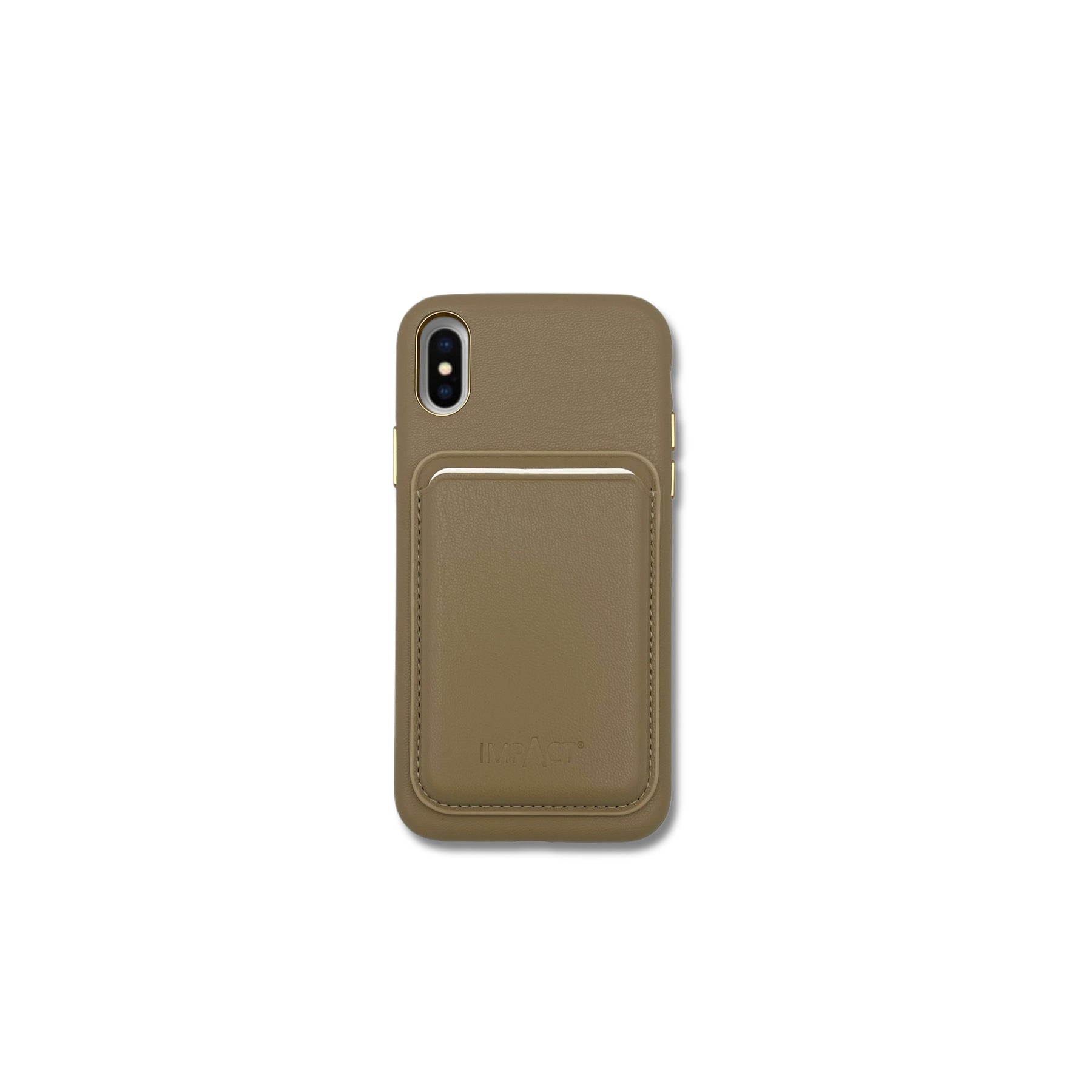 Vegane Maislederhülle sand + Veganes MagSafe Wallet sand im Set