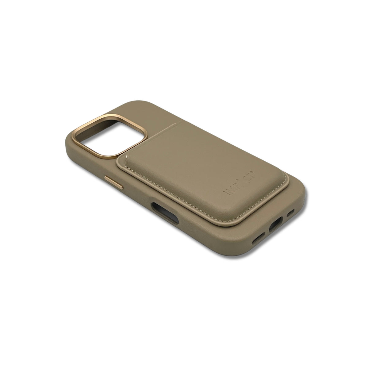 Vegane Maislederhülle sand + Veganes MagSafe Wallet sand im Set