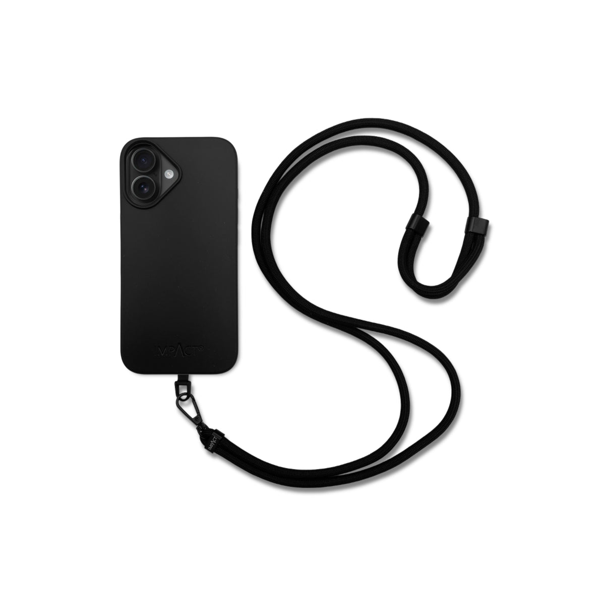 Nachhaltige Bio Hülle schwarz + Kordel im Set