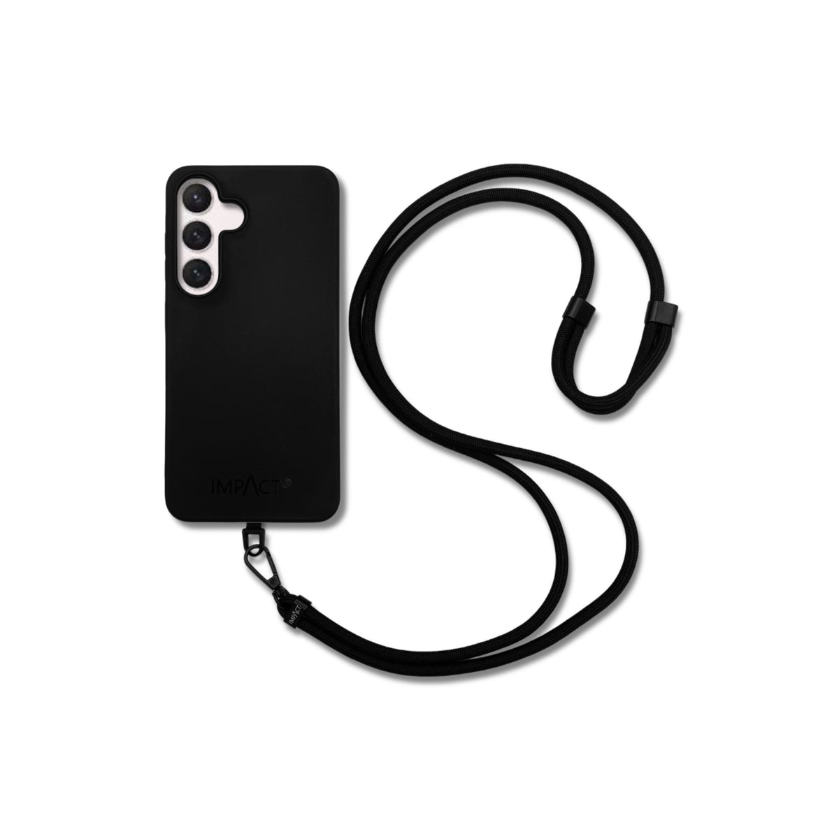 Titelbild Samsung Hülle Recycelt schwarz und Kordel im Set